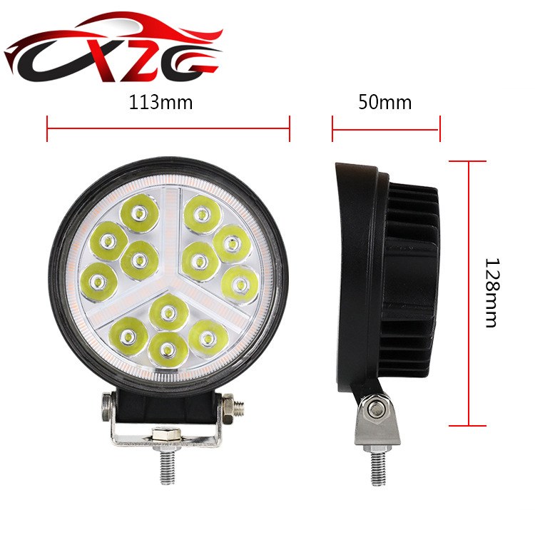 Fara LED rabochego sveta kruglaya 36W, 12 diodov, IP68
