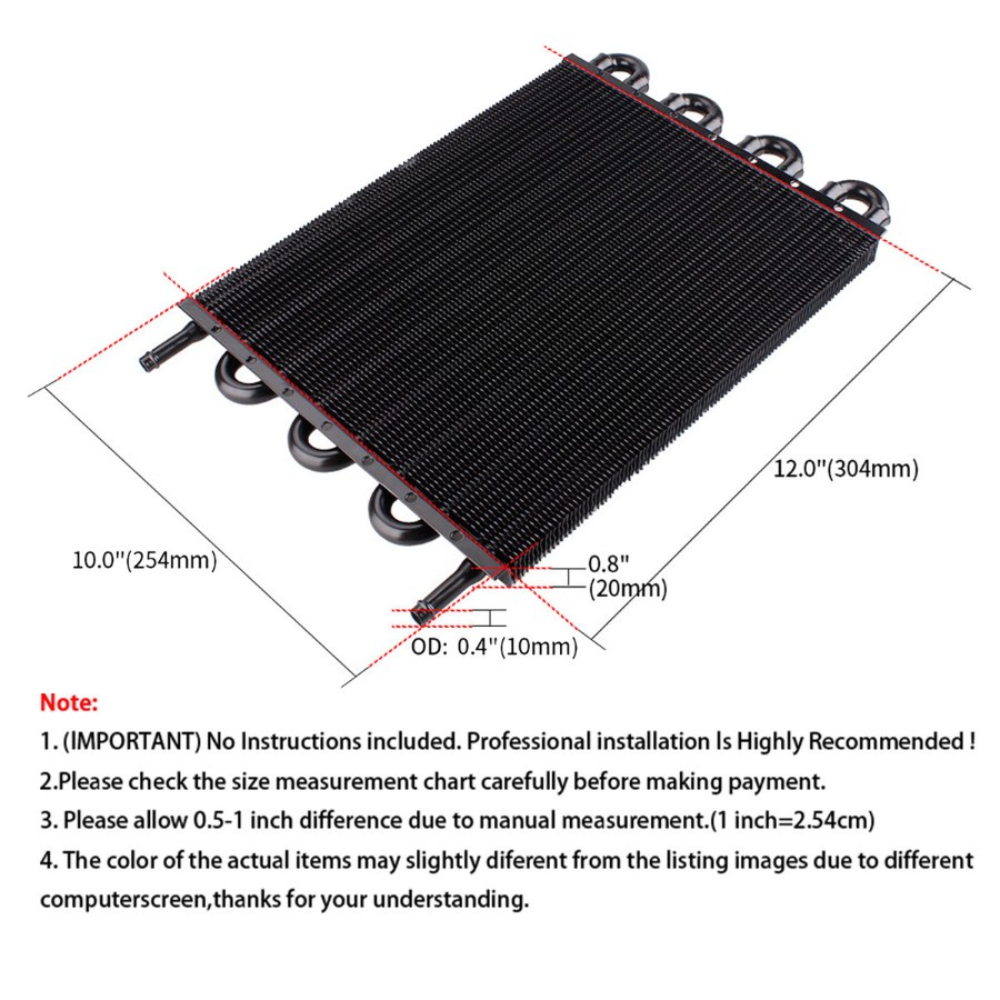 Radiator (kondensator) konditsionera / masloradiator 8-ryadnyy, black, universalnyy (YOMI)
