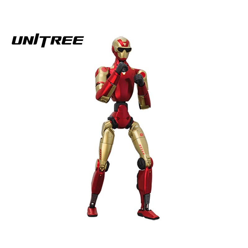 Unitree R1 humanoid robot, red-gold (26 DOF)