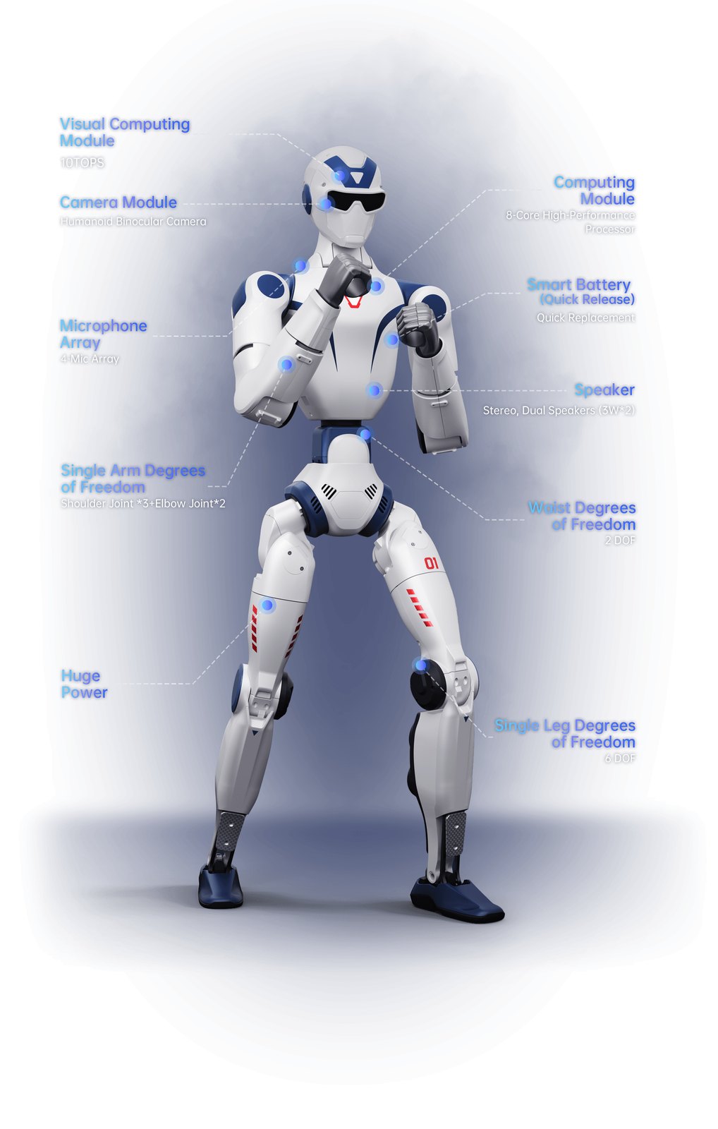 Unitree R1 humanoid robot, red-gold (26 DOF)