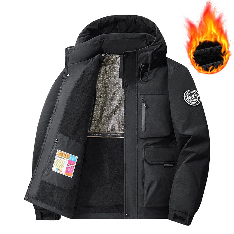 Зимняя утеплённая куртка 99668 на флисе, размеры M–6XL