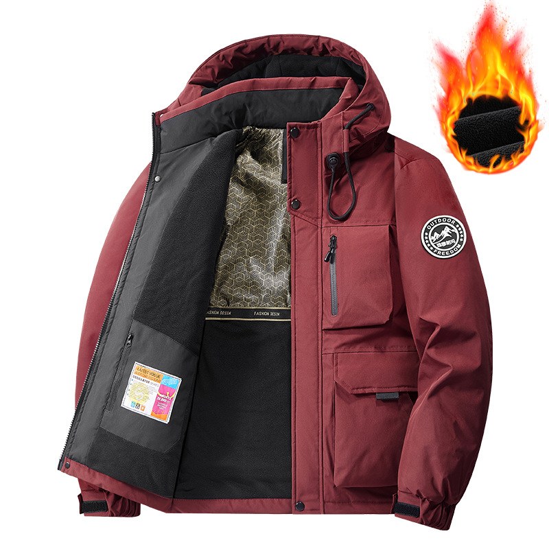 Зимняя утеплённая куртка 99668 на флисе, размеры M–6XL