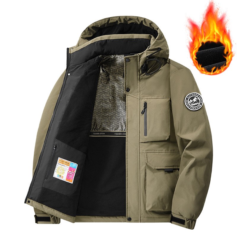 Зимняя утеплённая куртка 99668 на флисе, размеры M–6XL