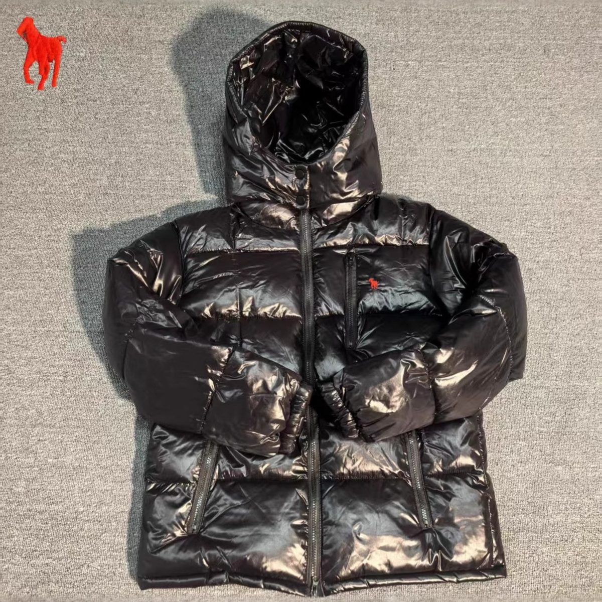 Insulated hooded jacket 107640, matte and glossy, sizes S–XL