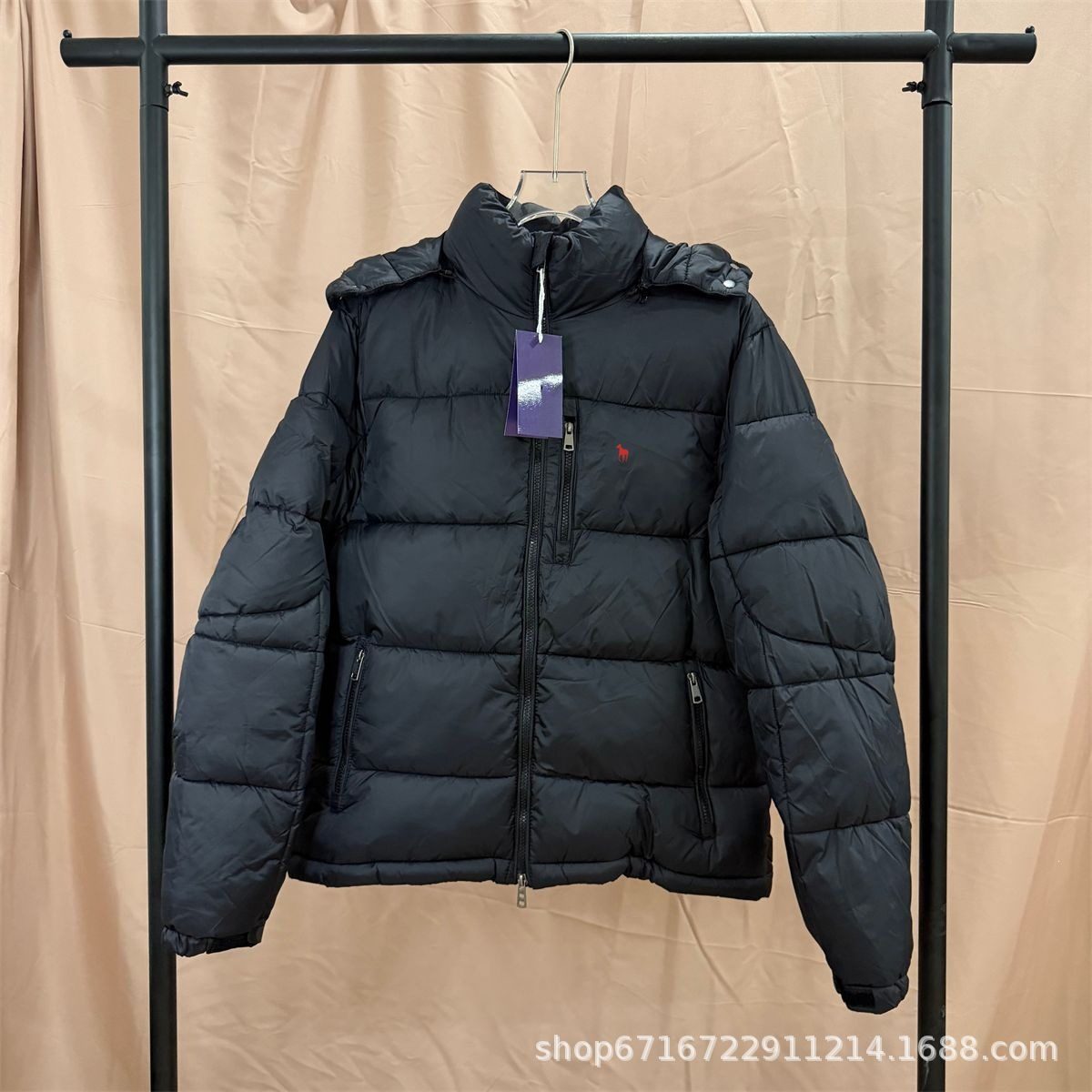 Insulated hooded jacket 107640, matte and glossy, sizes S–XL