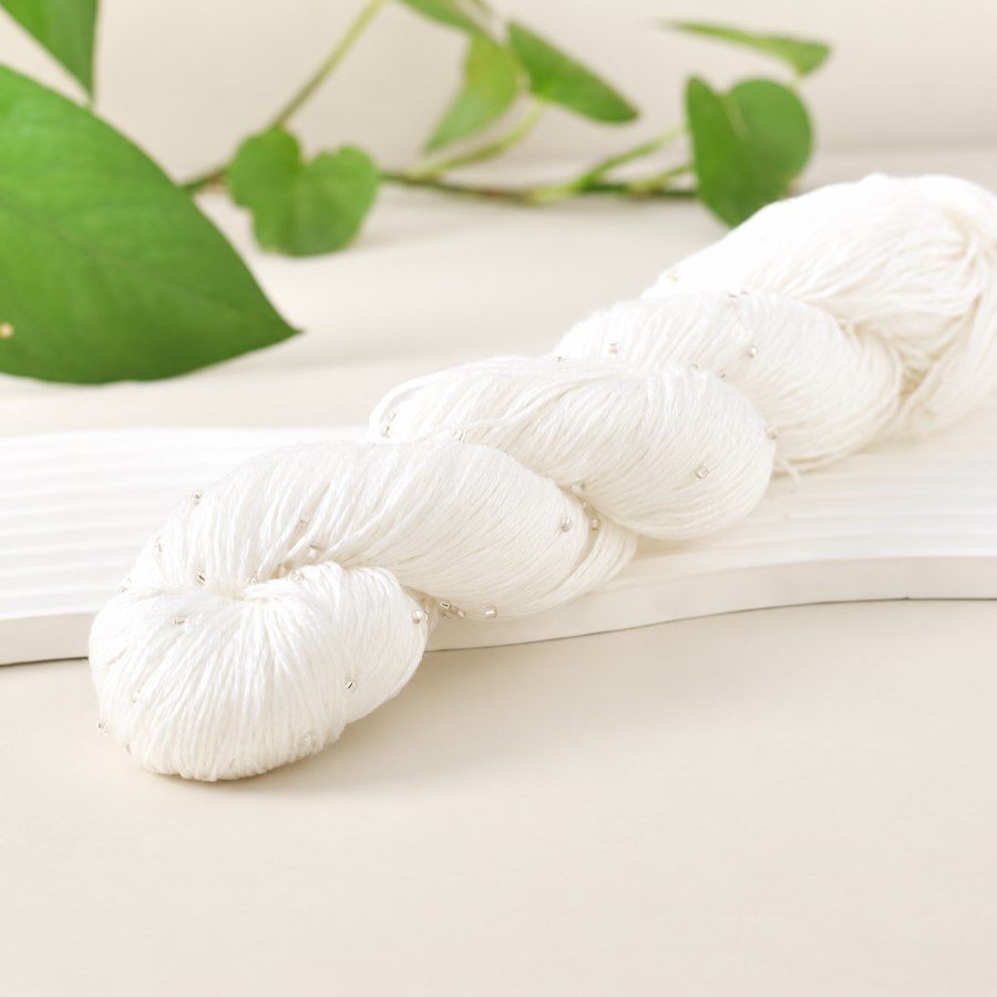 Decorative yarn with beads and sequins, 100 g / 400 m