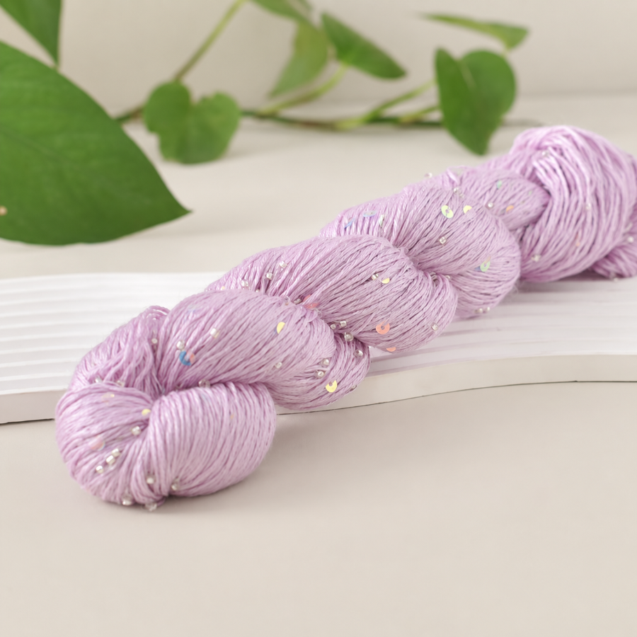 Decorative yarn with beads and sequins, 100 g / 400 m