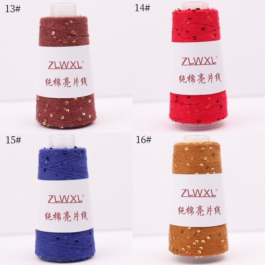 Cotton yarn with 3 mm sequins, 50–1000 g