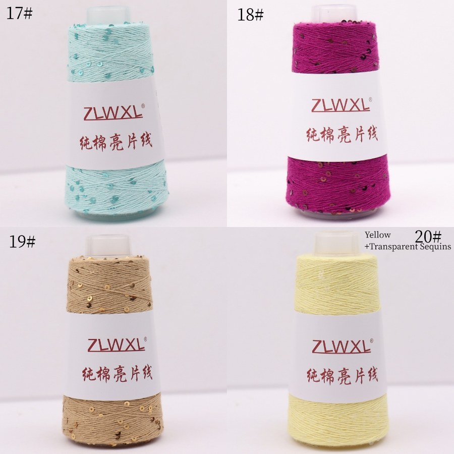 Cotton yarn with 3 mm sequins, 50–1000 g