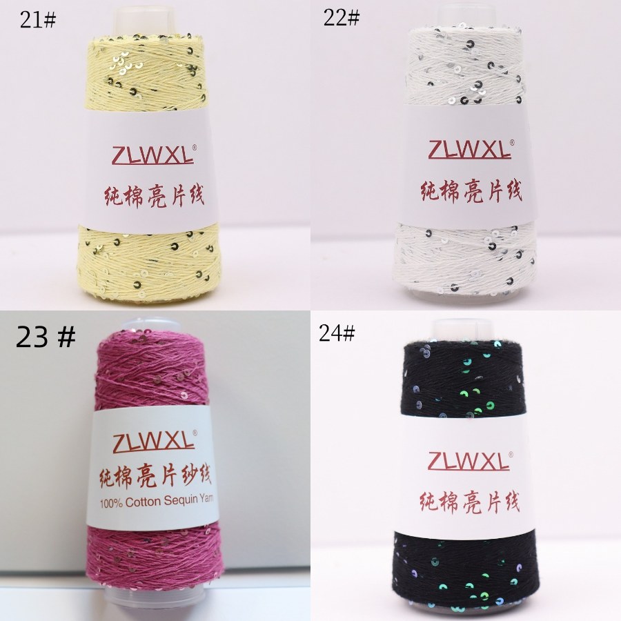 Cotton yarn with 3 mm sequins, 50–1000 g