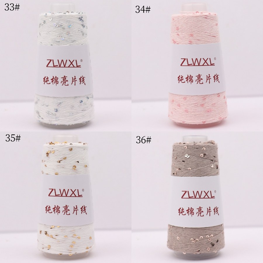 Cotton yarn with 3 mm sequins, 50–1000 g