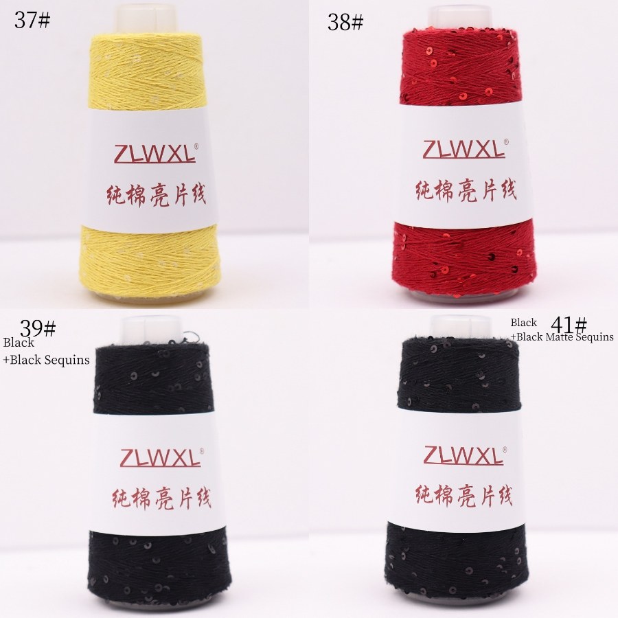Cotton yarn with 3 mm sequins, 50–1000 g