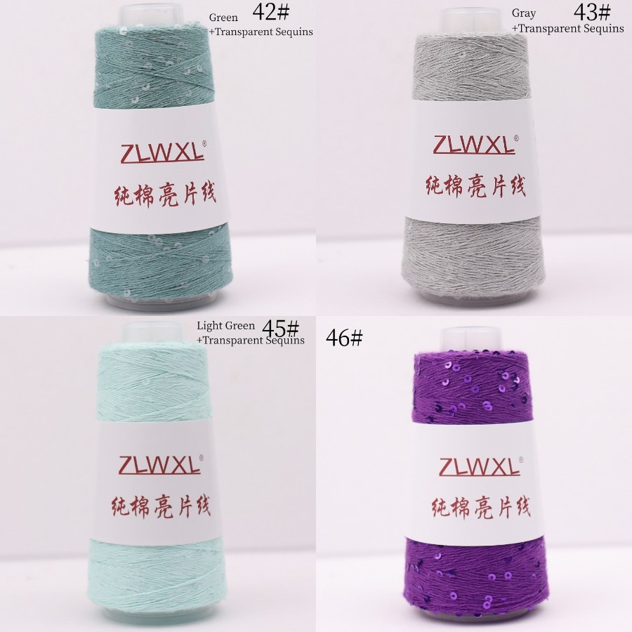 Cotton yarn with 3 mm sequins, 50–1000 g