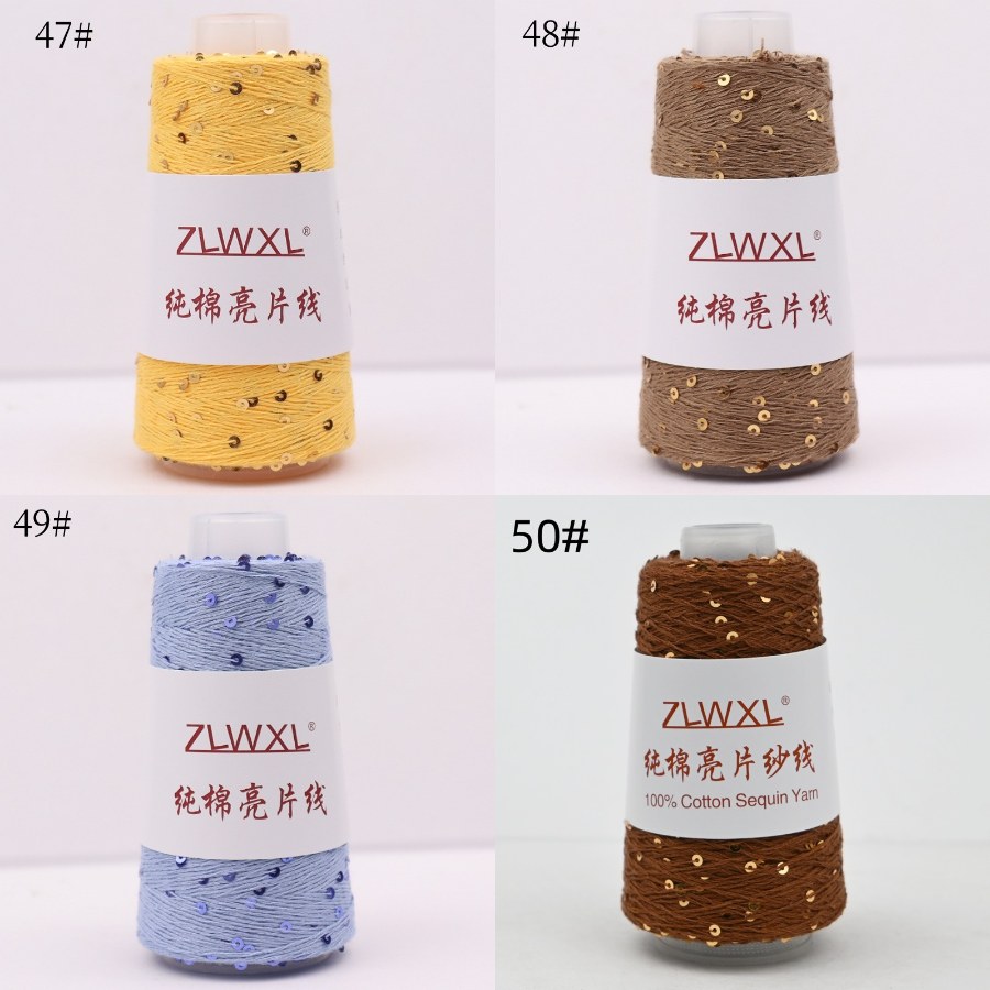 Cotton yarn with 3 mm sequins, 50–1000 g
