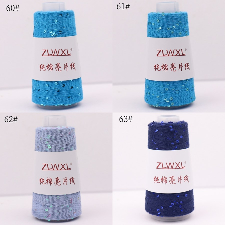 Cotton yarn with 3 mm sequins, 50–1000 g