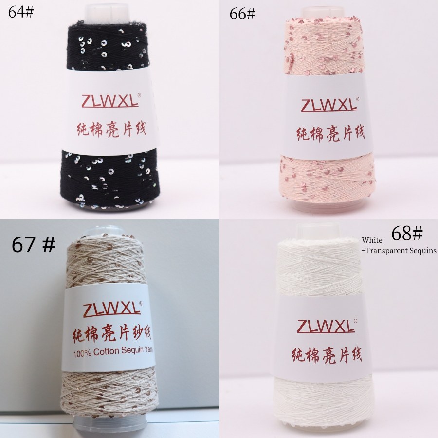 Cotton yarn with 3 mm sequins, 50–1000 g