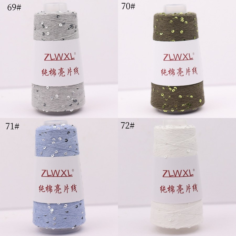 Cotton yarn with 3 mm sequins, 50–1000 g