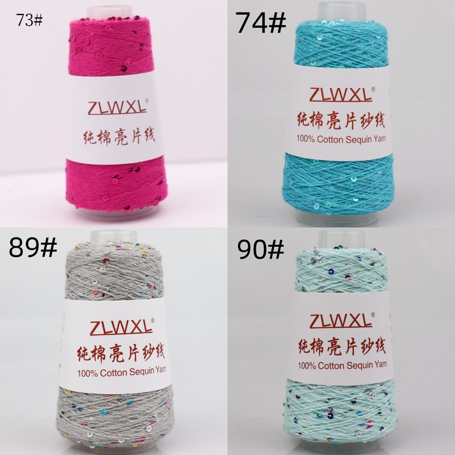 Cotton yarn with 3 mm sequins, 50–1000 g