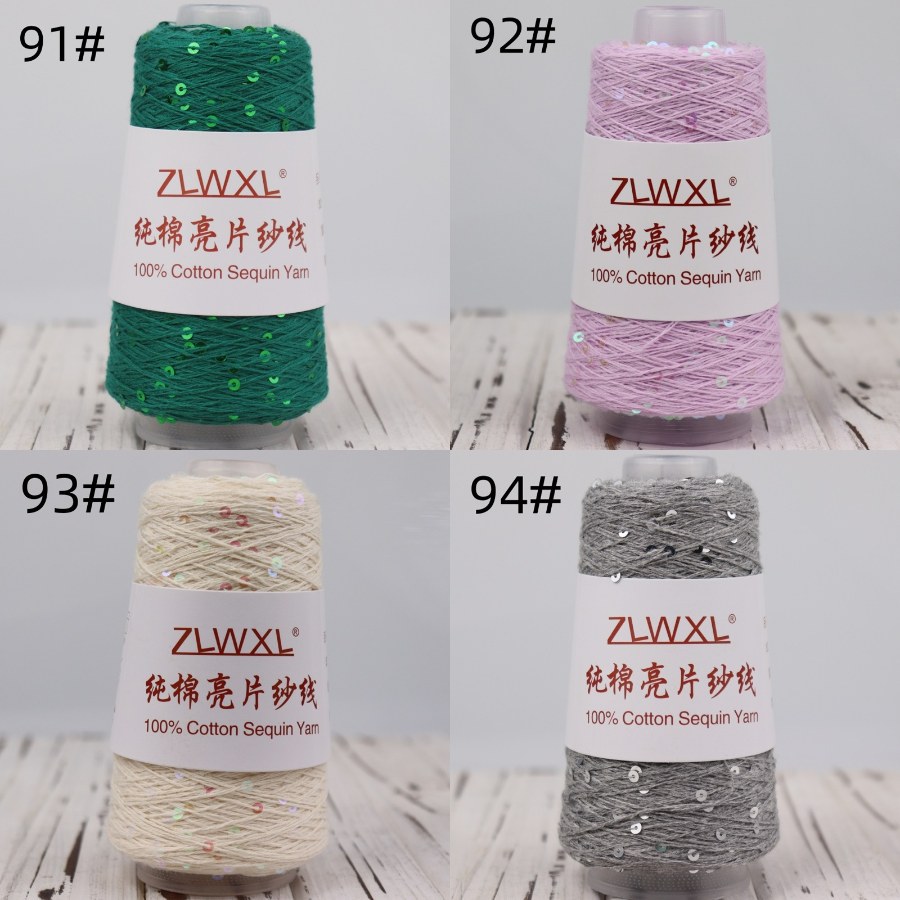 Cotton yarn with 3 mm sequins, 50–1000 g