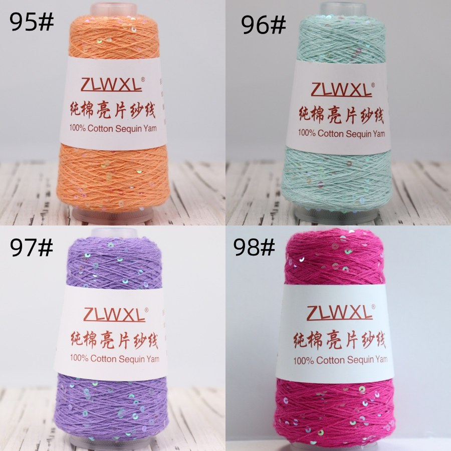 Cotton yarn with 3 mm sequins, 50–1000 g
