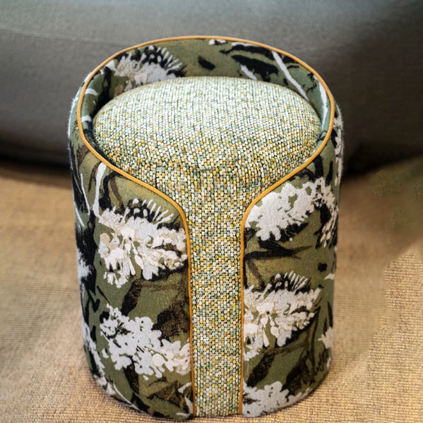 GUSZOO green French retro dressing stool, Ø42×46cm
