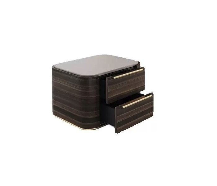 Marble-top bedside cabinet with lacquered MDF body