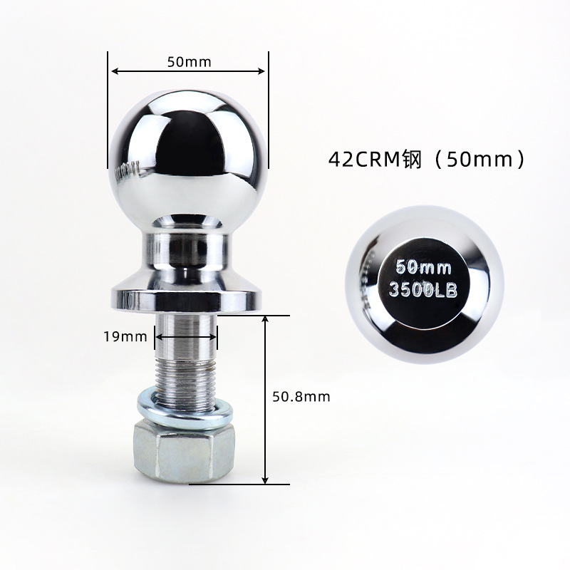 Trailer hitch balls, chrome-plated steel and 304 stainless steel