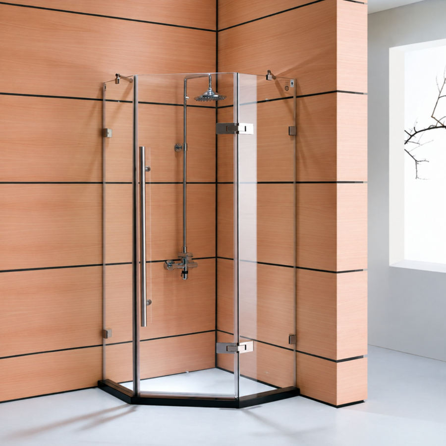 Custom tempered glass shower enclosures and doors, 5–12 mm