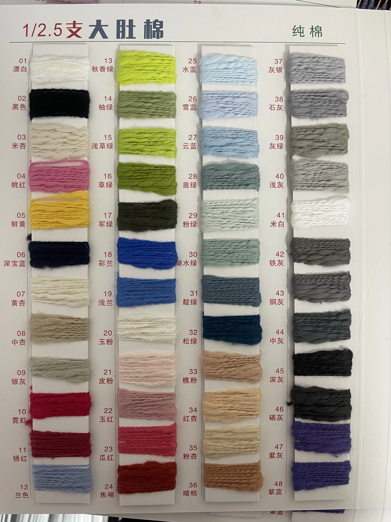 Slub cotton yarn, 2.5 Nm, 100 g / 250 m