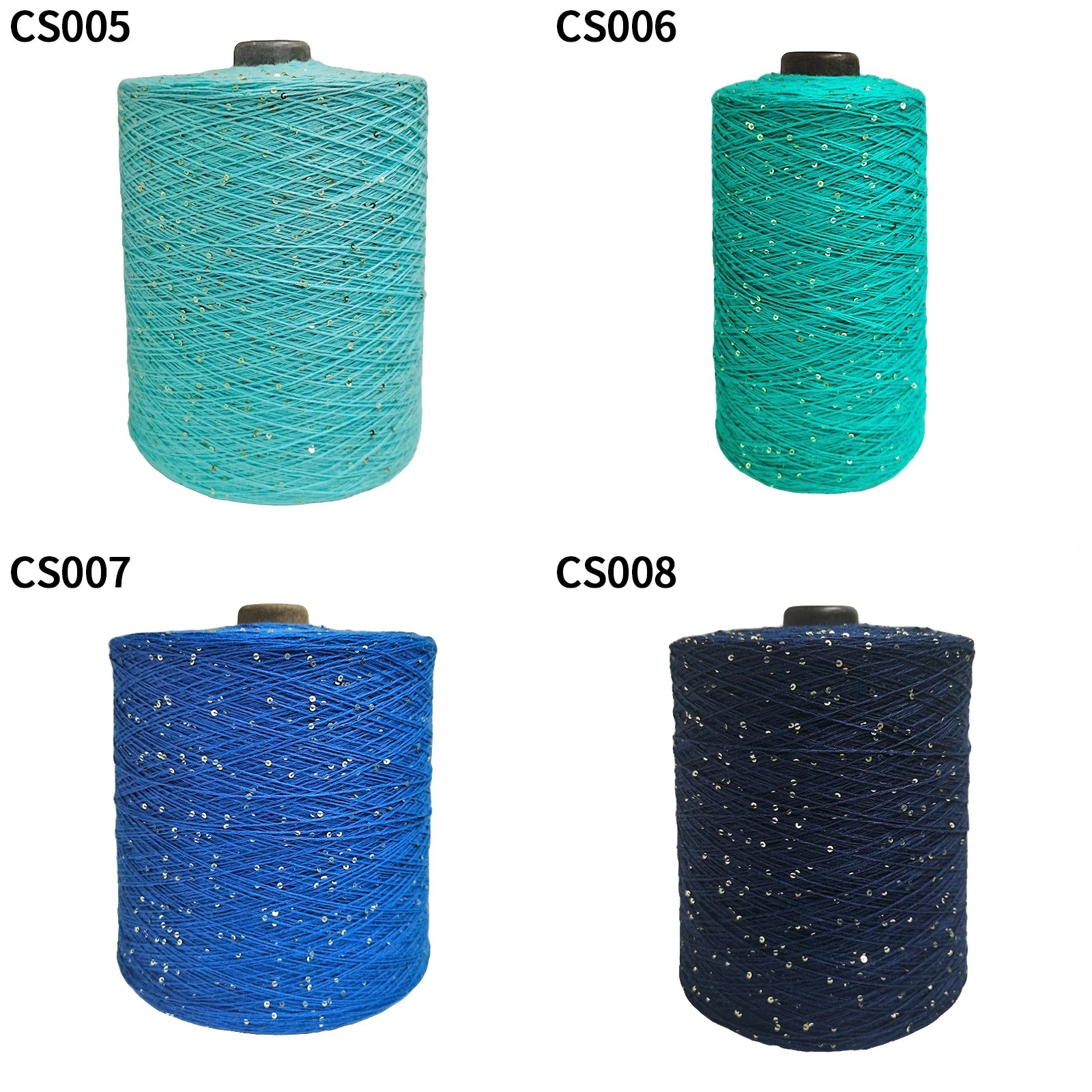 Yarn with 2 mm sequins, 80 colours