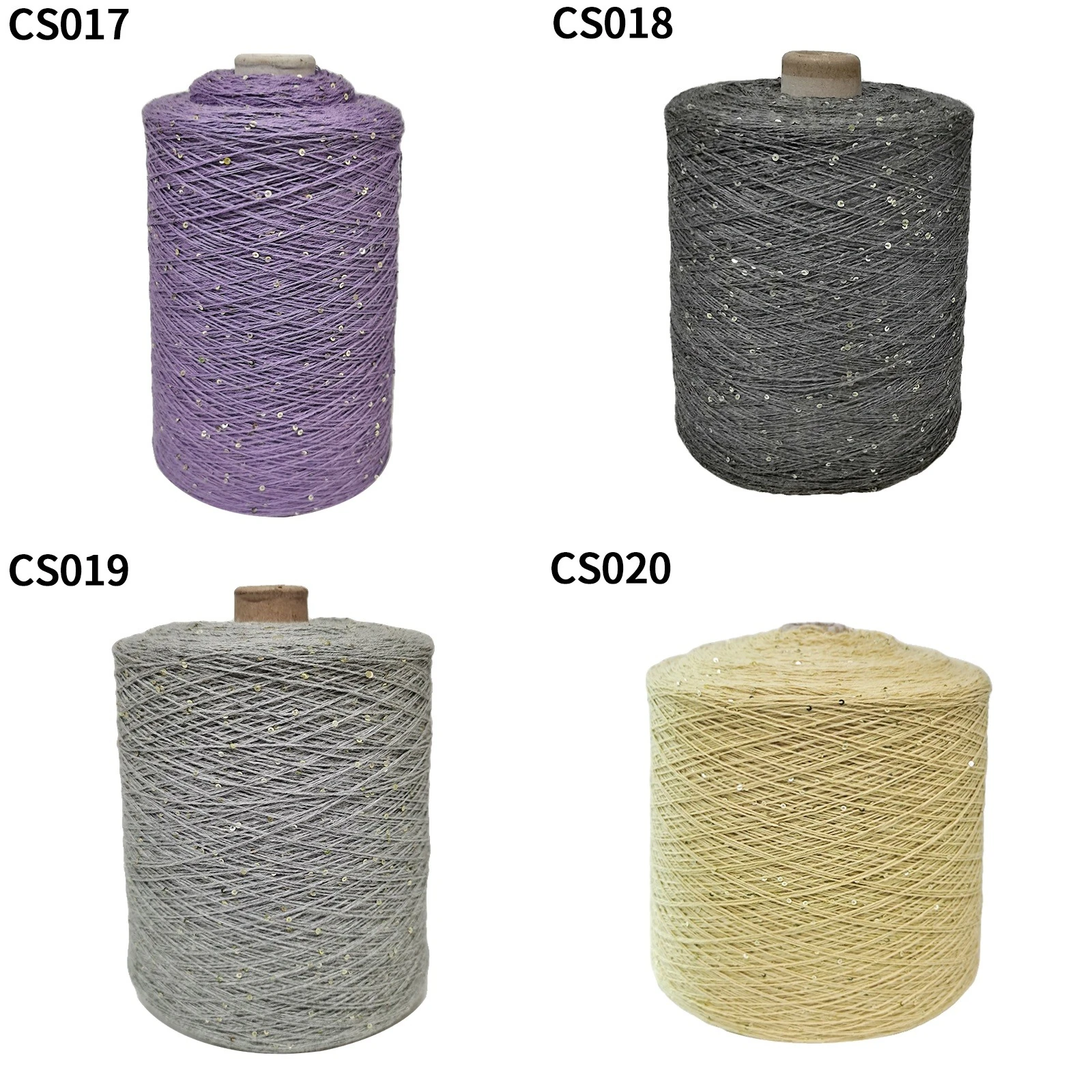 Yarn with 2 mm sequins, 80 colours