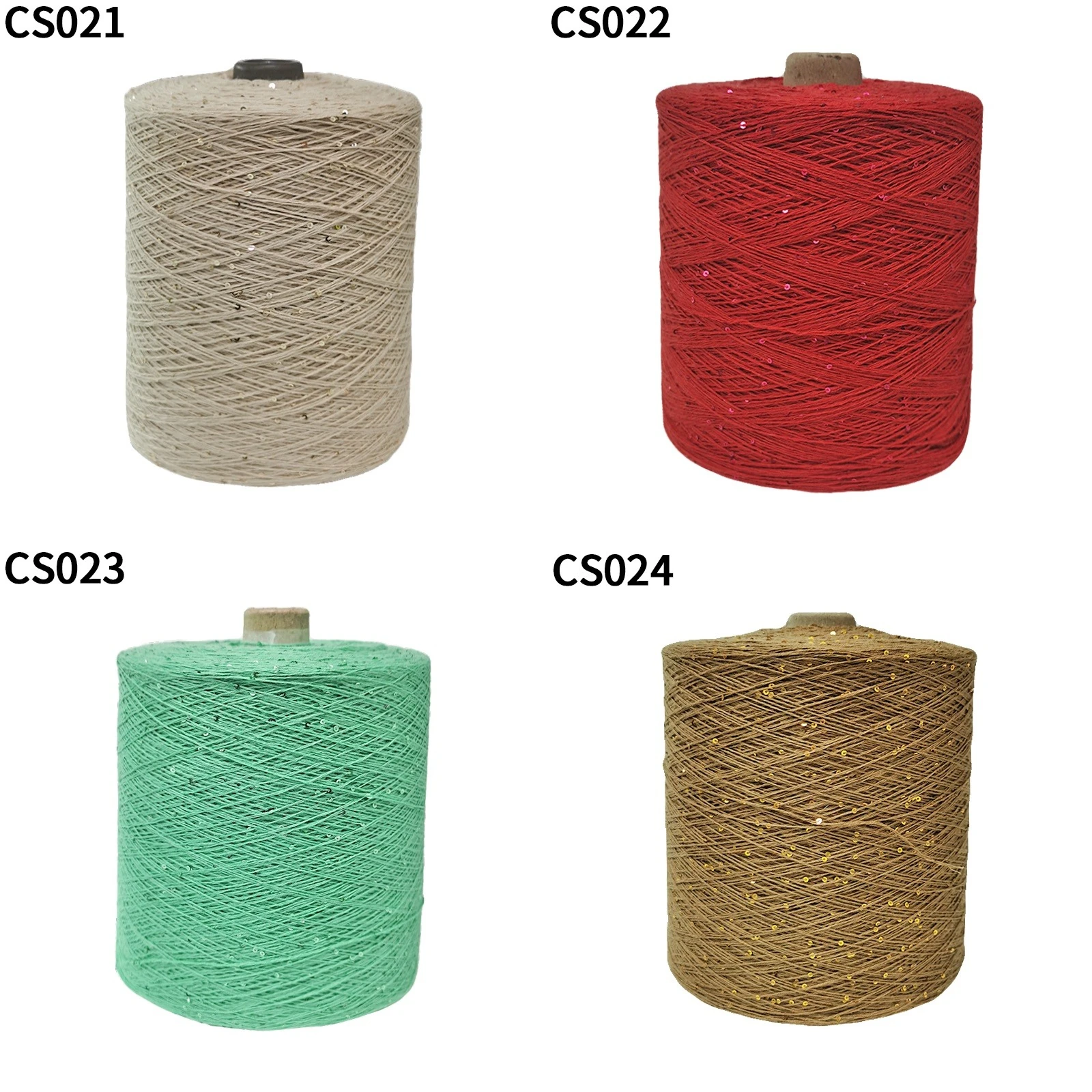 Yarn with 2 mm sequins, 80 colours