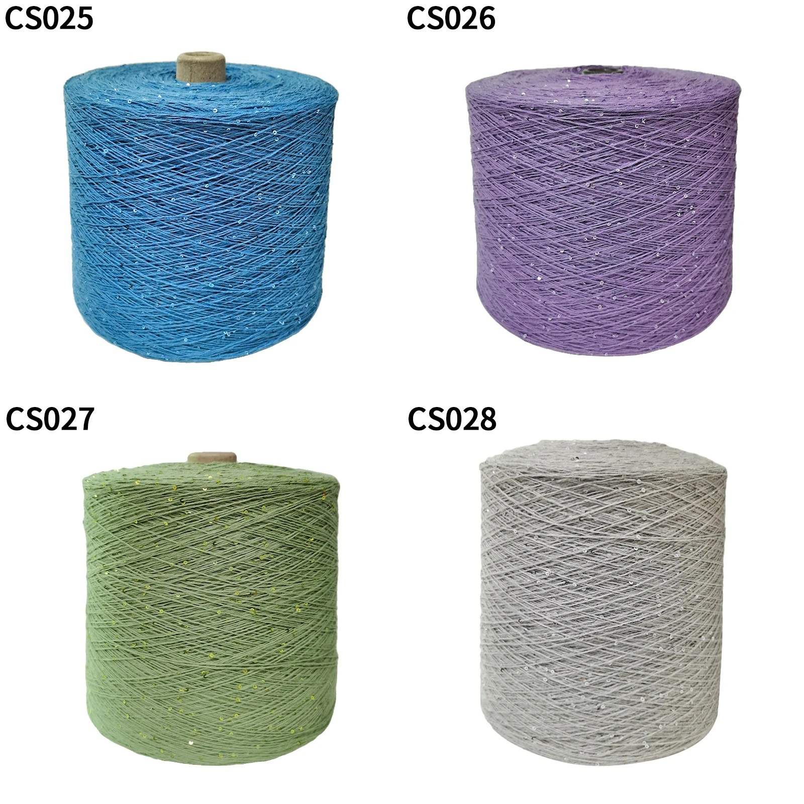 Yarn with 2 mm sequins, 80 colours