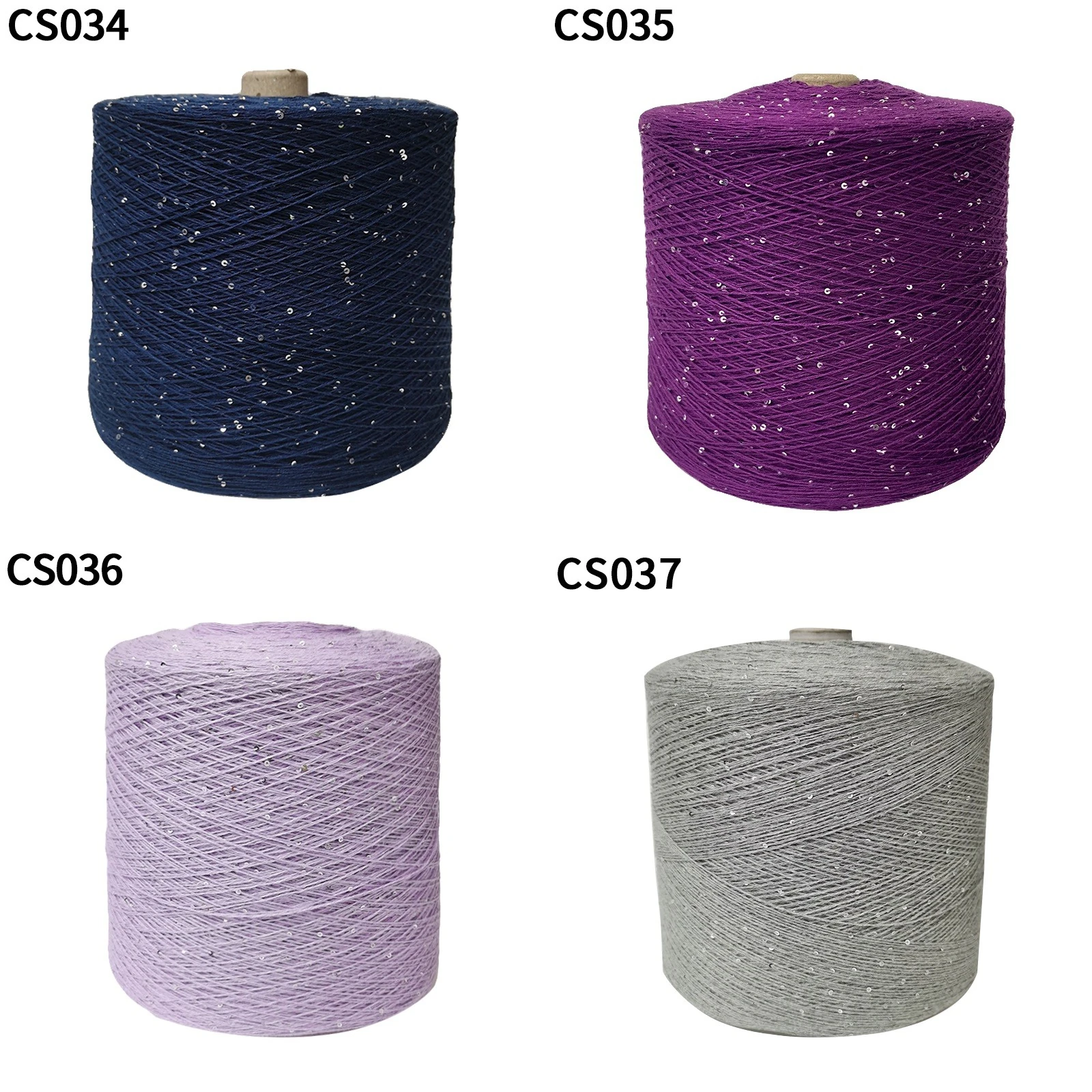 Yarn with 2 mm sequins, 80 colours