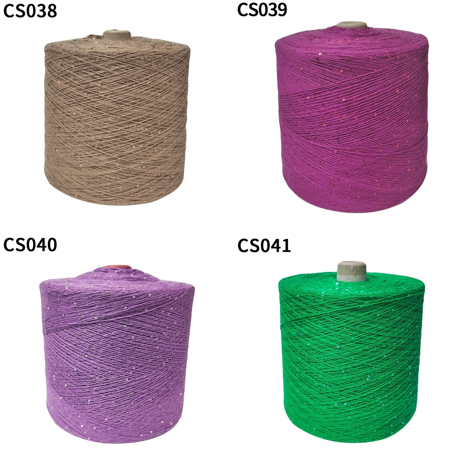 Yarn with 2 mm sequins, 80 colours