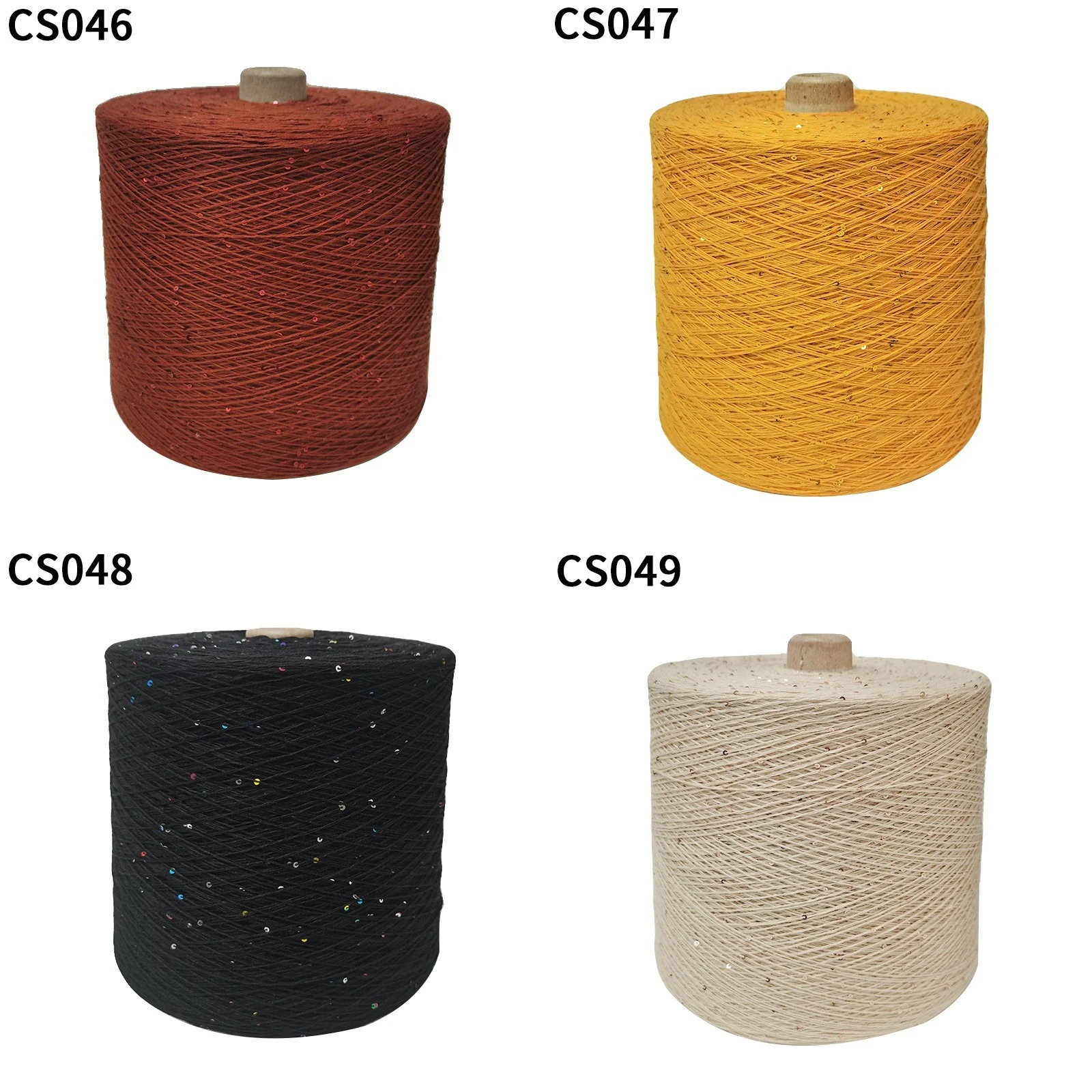 Yarn with 2 mm sequins, 80 colours