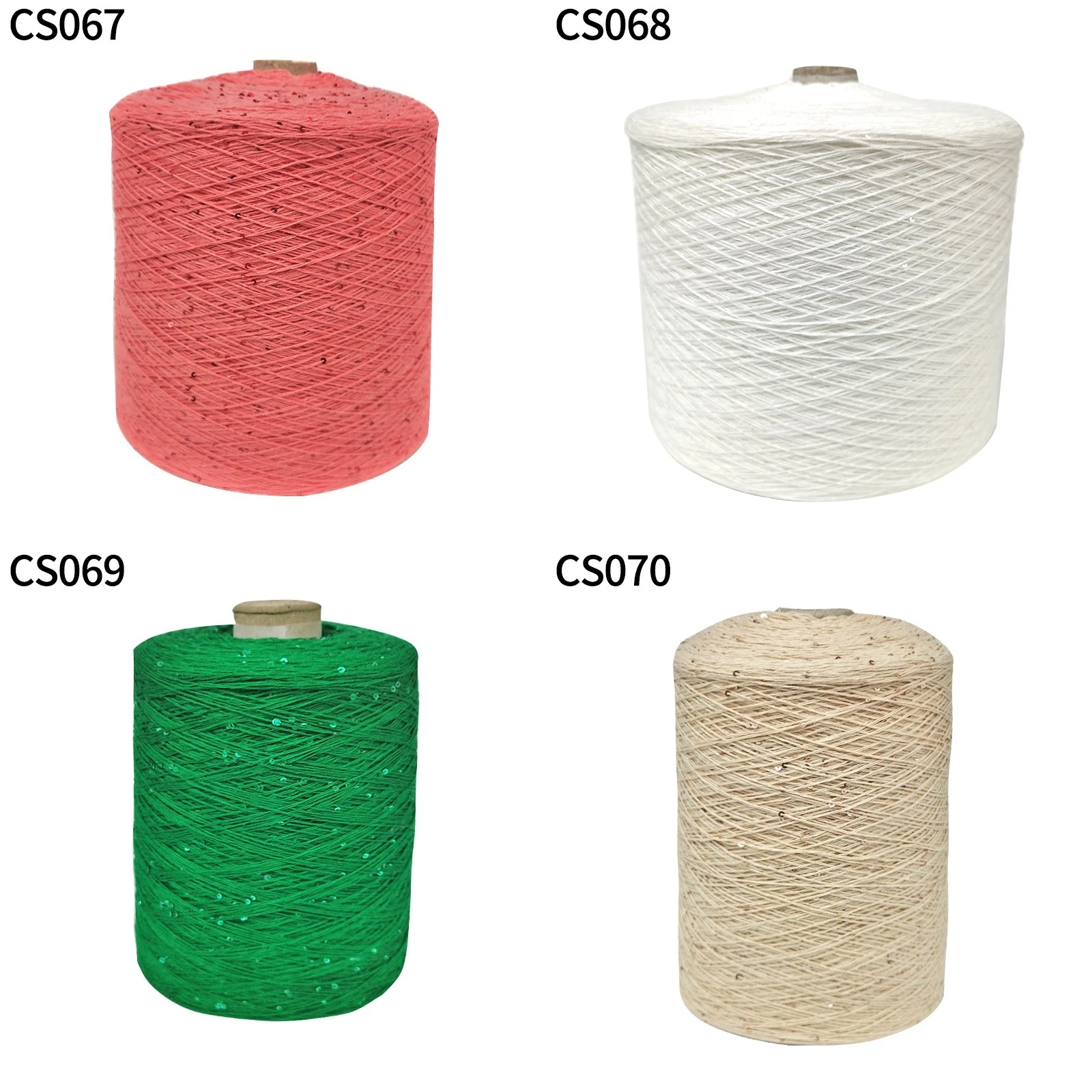 Yarn with 2 mm sequins, 80 colours