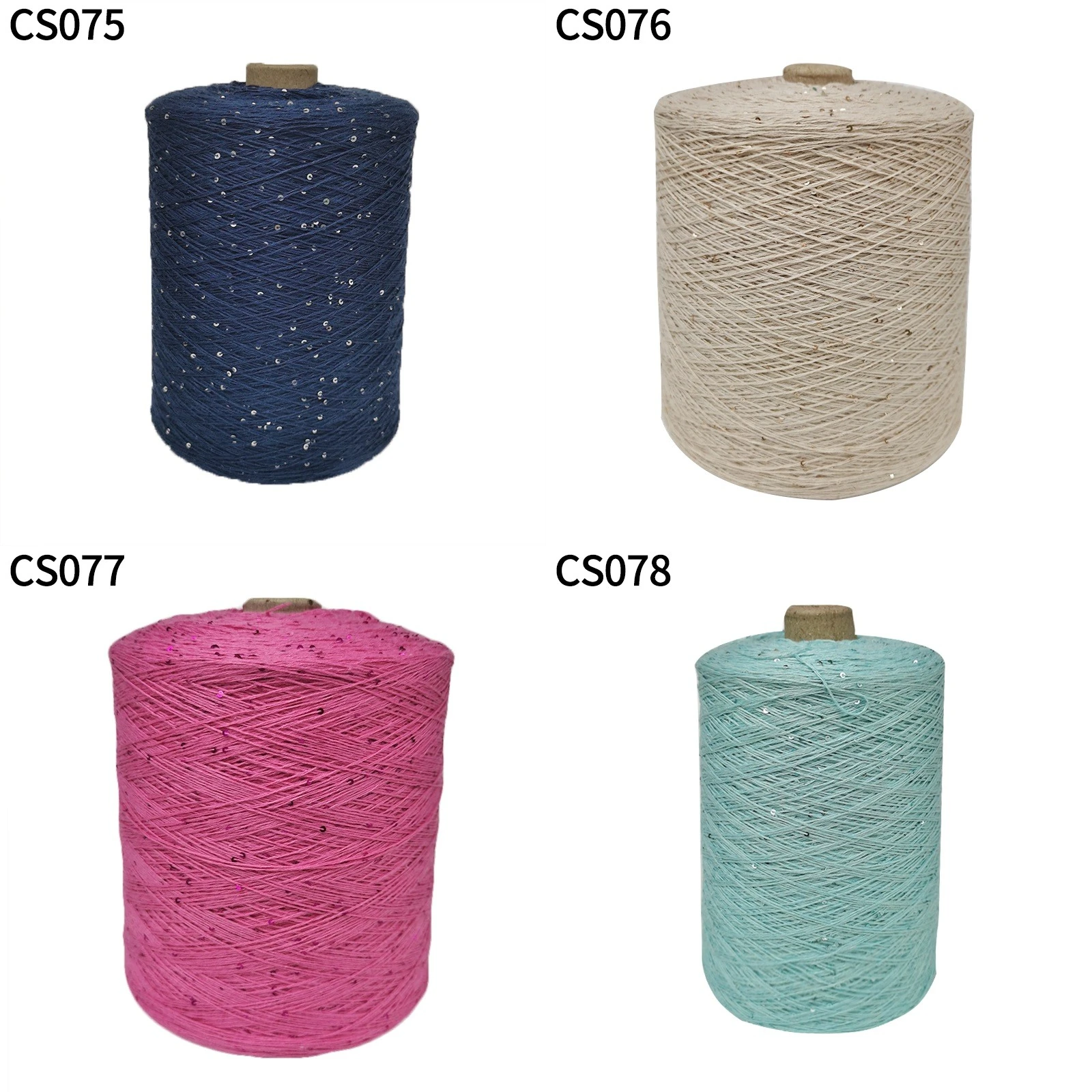 Yarn with 2 mm sequins, 80 colours