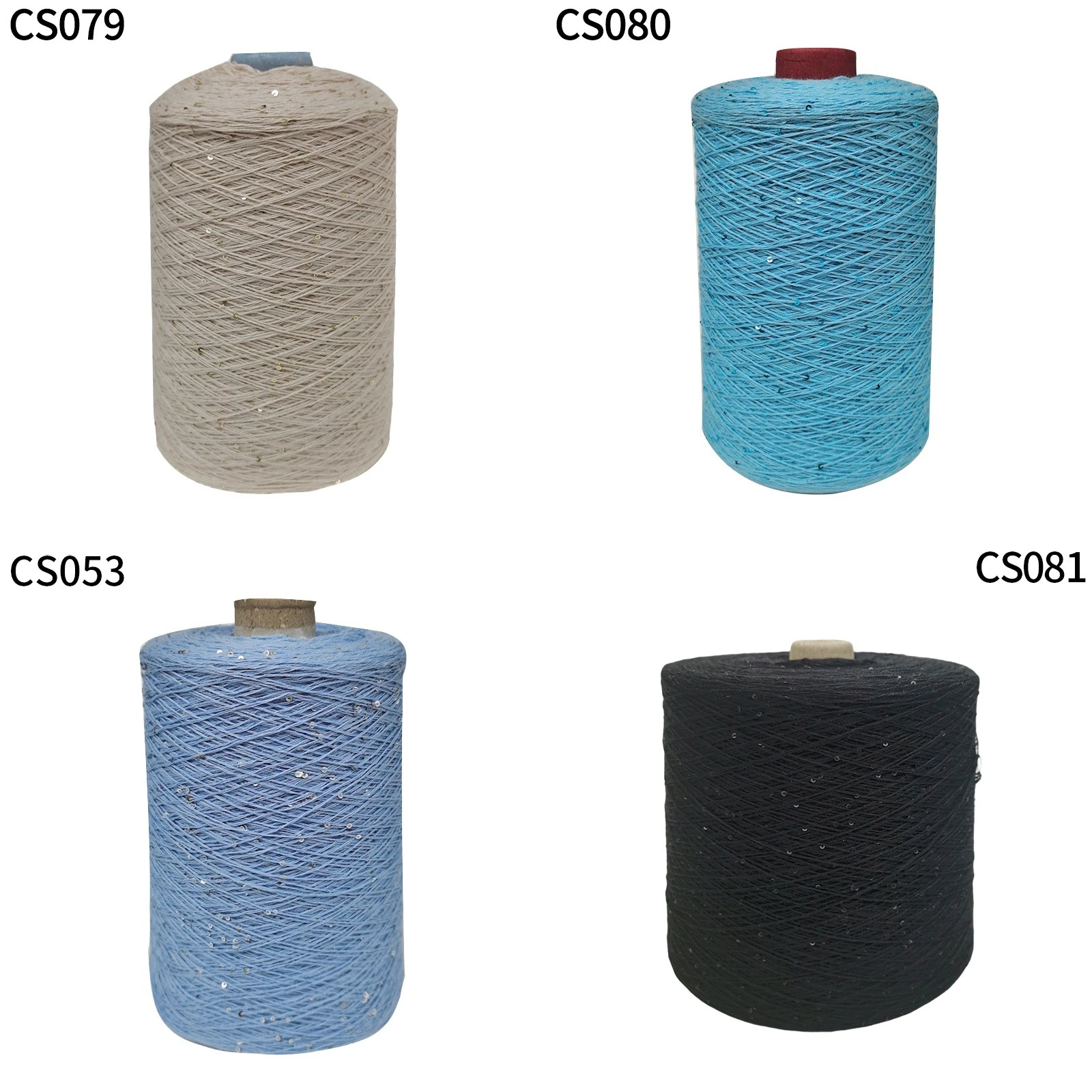 Yarn with 2 mm sequins, 80 colours