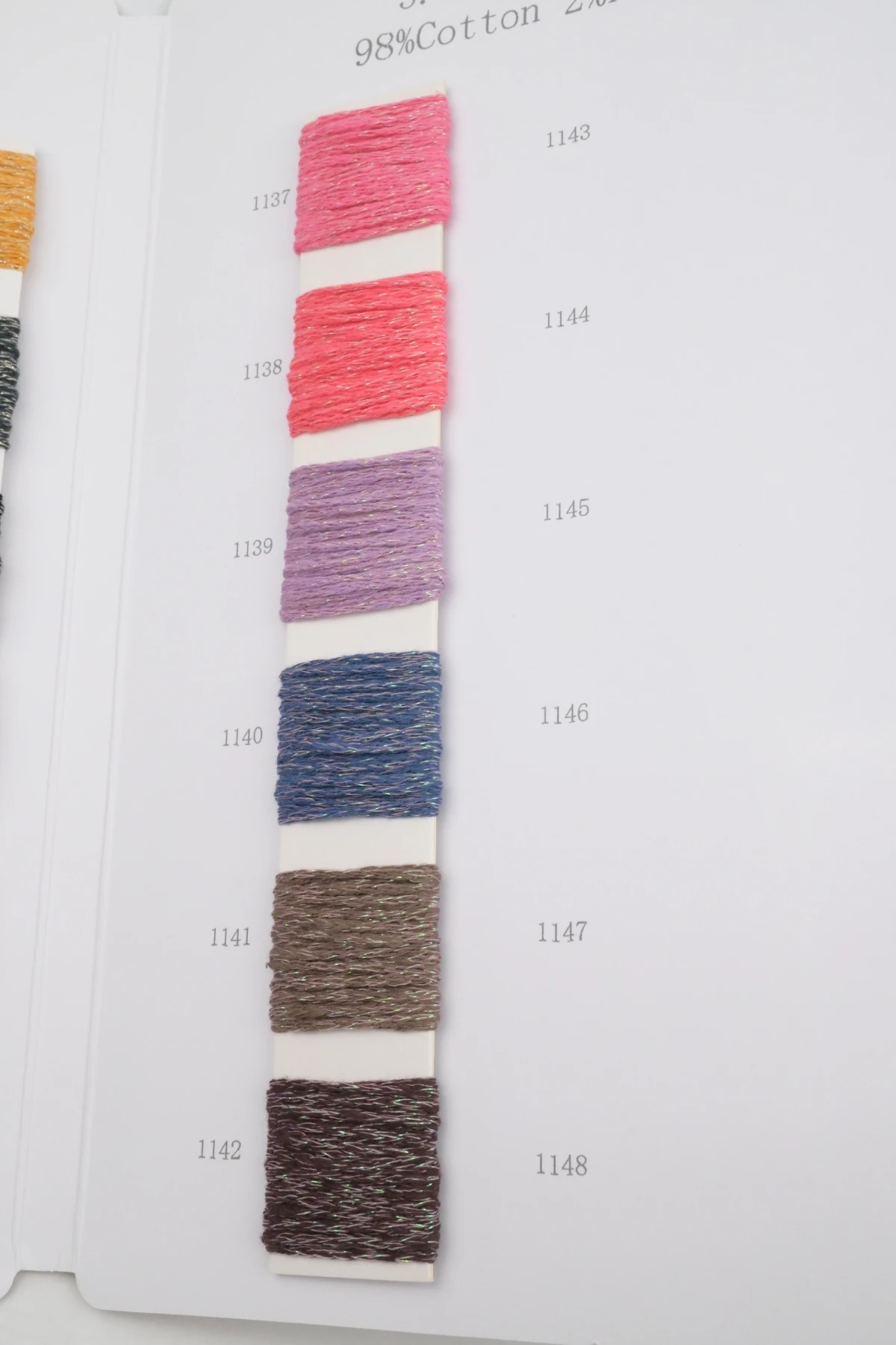 Cotton yarn with metallic sheen, 3.5 Nm, 100 g / 350 m