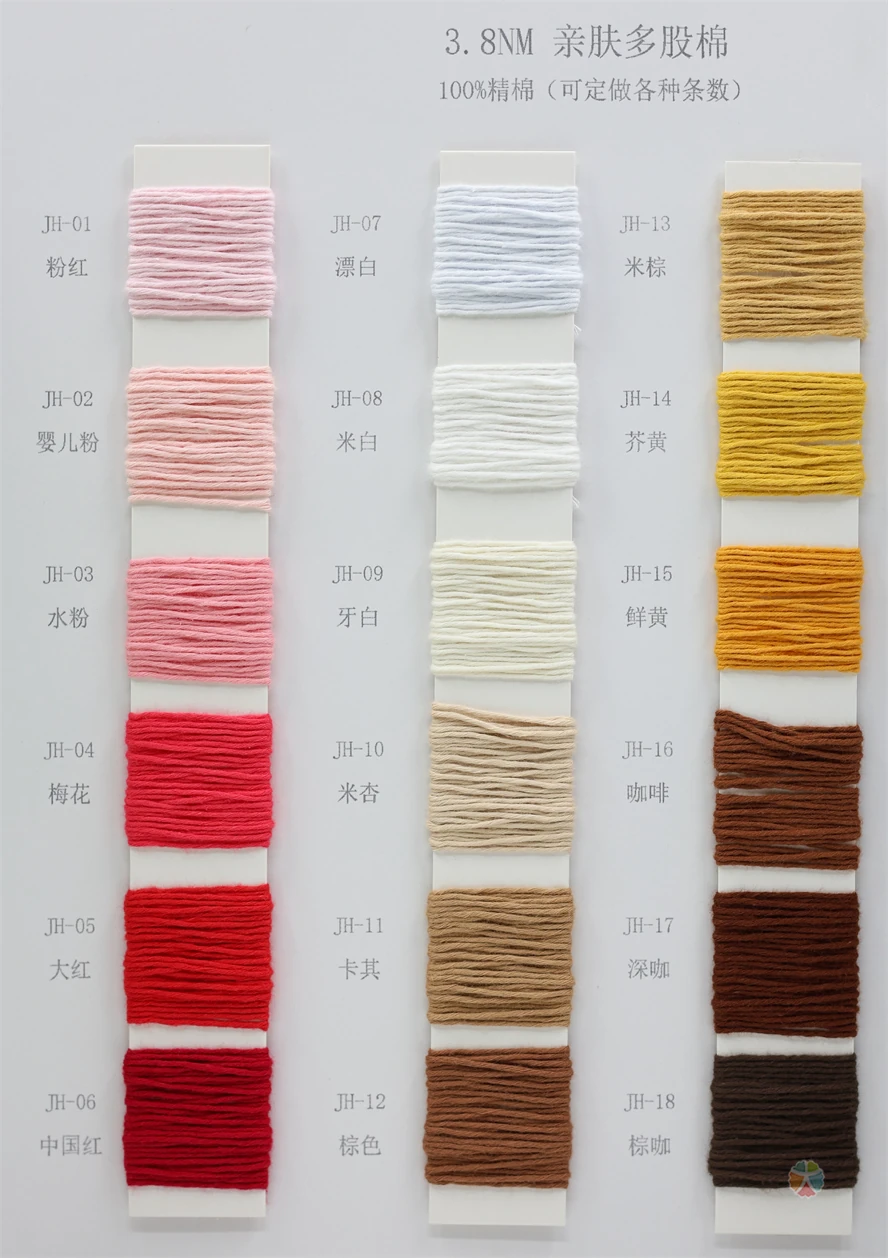 100% cotton yarn, 3.8 Nm, 100 g / 380 m